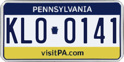 PA license plate KLO0141