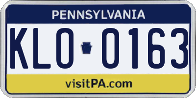 PA license plate KLO0163