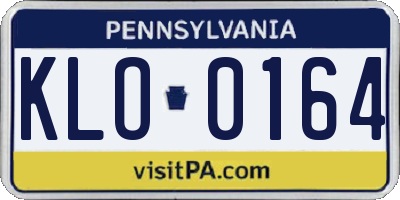 PA license plate KLO0164