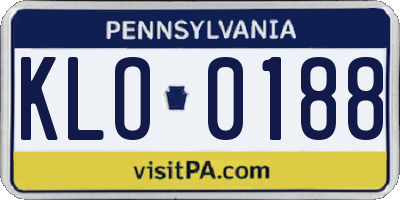 PA license plate KLO0188