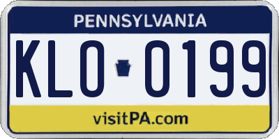PA license plate KLO0199