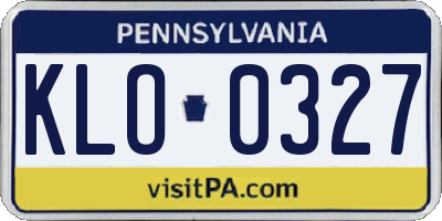 PA license plate KLO0327