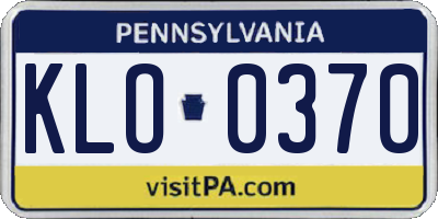PA license plate KLO0370