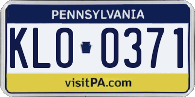 PA license plate KLO0371