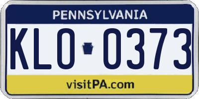 PA license plate KLO0373