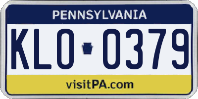 PA license plate KLO0379