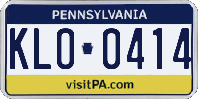 PA license plate KLO0414