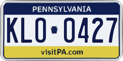 PA license plate KLO0427