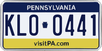 PA license plate KLO0441