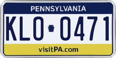 PA license plate KLO0471