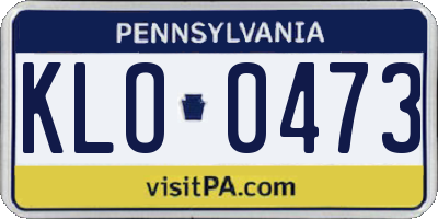 PA license plate KLO0473