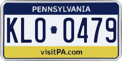 PA license plate KLO0479