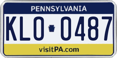 PA license plate KLO0487