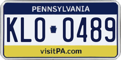 PA license plate KLO0489