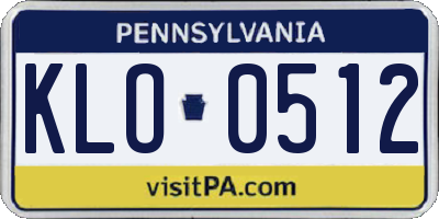 PA license plate KLO0512