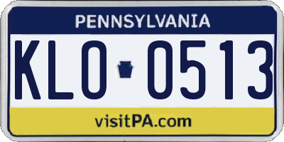 PA license plate KLO0513