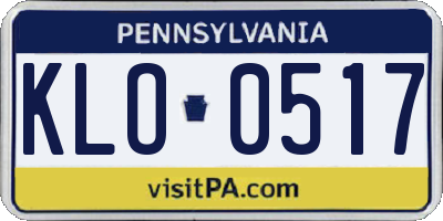 PA license plate KLO0517