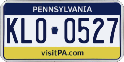 PA license plate KLO0527