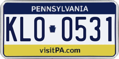 PA license plate KLO0531