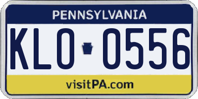 PA license plate KLO0556
