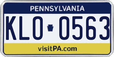 PA license plate KLO0563