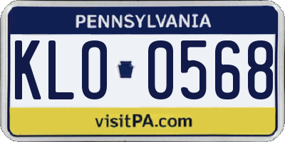 PA license plate KLO0568
