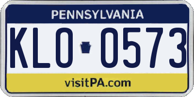 PA license plate KLO0573