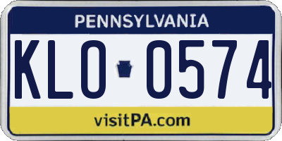 PA license plate KLO0574