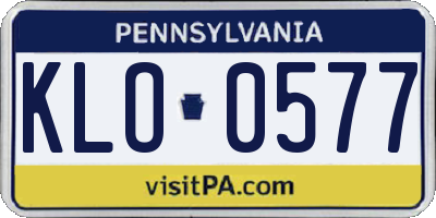PA license plate KLO0577