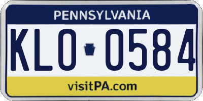 PA license plate KLO0584