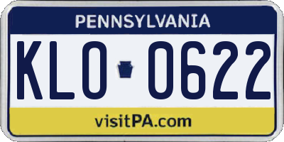 PA license plate KLO0622