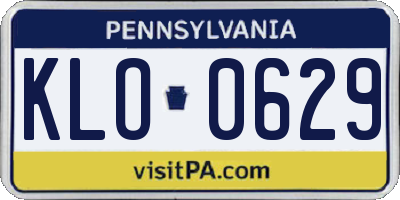 PA license plate KLO0629