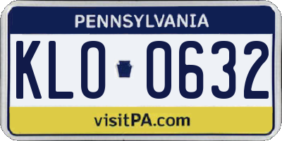 PA license plate KLO0632