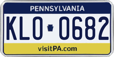 PA license plate KLO0682