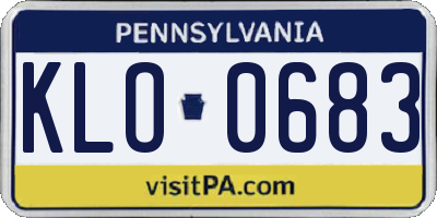 PA license plate KLO0683