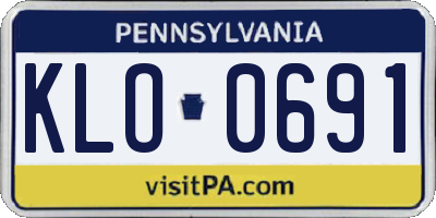 PA license plate KLO0691