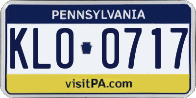 PA license plate KLO0717