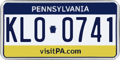 PA license plate KLO0741