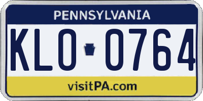 PA license plate KLO0764