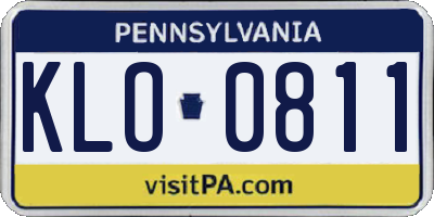 PA license plate KLO0811