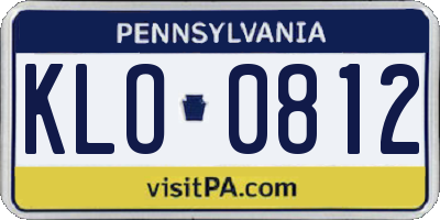 PA license plate KLO0812