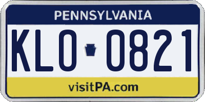 PA license plate KLO0821