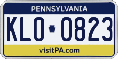 PA license plate KLO0823
