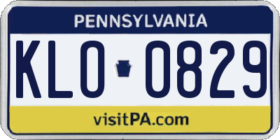 PA license plate KLO0829