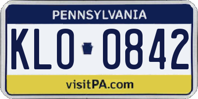 PA license plate KLO0842