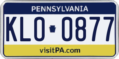 PA license plate KLO0877