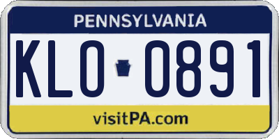 PA license plate KLO0891