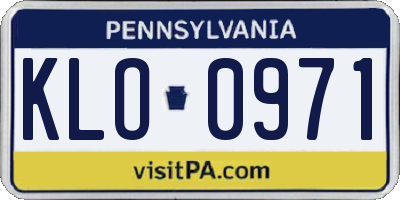 PA license plate KLO0971