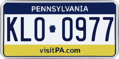 PA license plate KLO0977