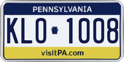 PA license plate KLO1008